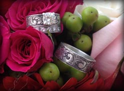 Western Engraved Wedding set